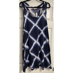 Loft Tie Dye Summer Dress Beachy Resort Travel Size XL‎ Blue Lightweight